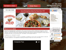Tablet Screenshot of chesapeakepizza.net